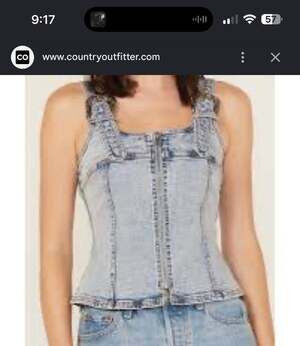 Blue B NWOT Sleeveless Buckle Strap Denim Top